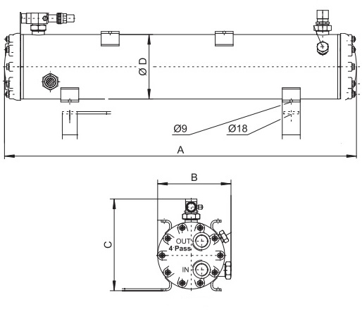 Кожухотрубный теплообменник BITZER OW401