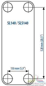 Габаритный чертеж теплообменника Sondex SL140