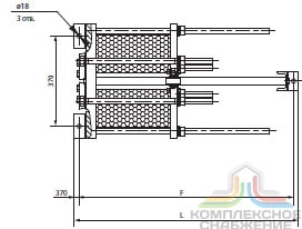 Чертёж теплообменника Danfoss XGF100-034L вид сверху