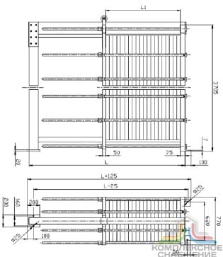 Габаритный чертёж пластин теплообменника Sondex S220