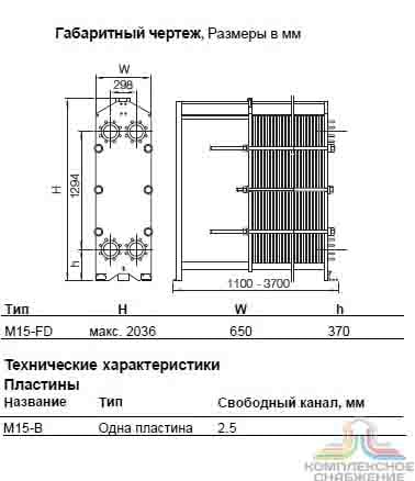 Чертеж теплообменника Alfa Laval M15-BFD