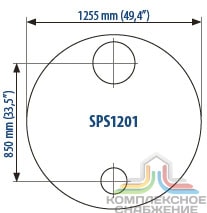Габаритный чертёж теплообменника Sondex SPS1201