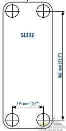Габаритный чертеж пластины теплообменника Sondex SL333